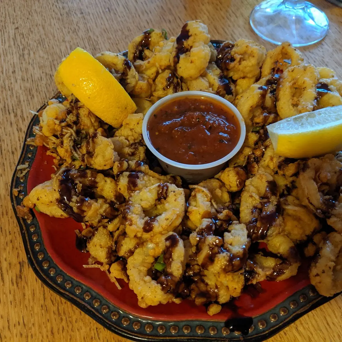 Fried Calamari with Balsamic Glaze
