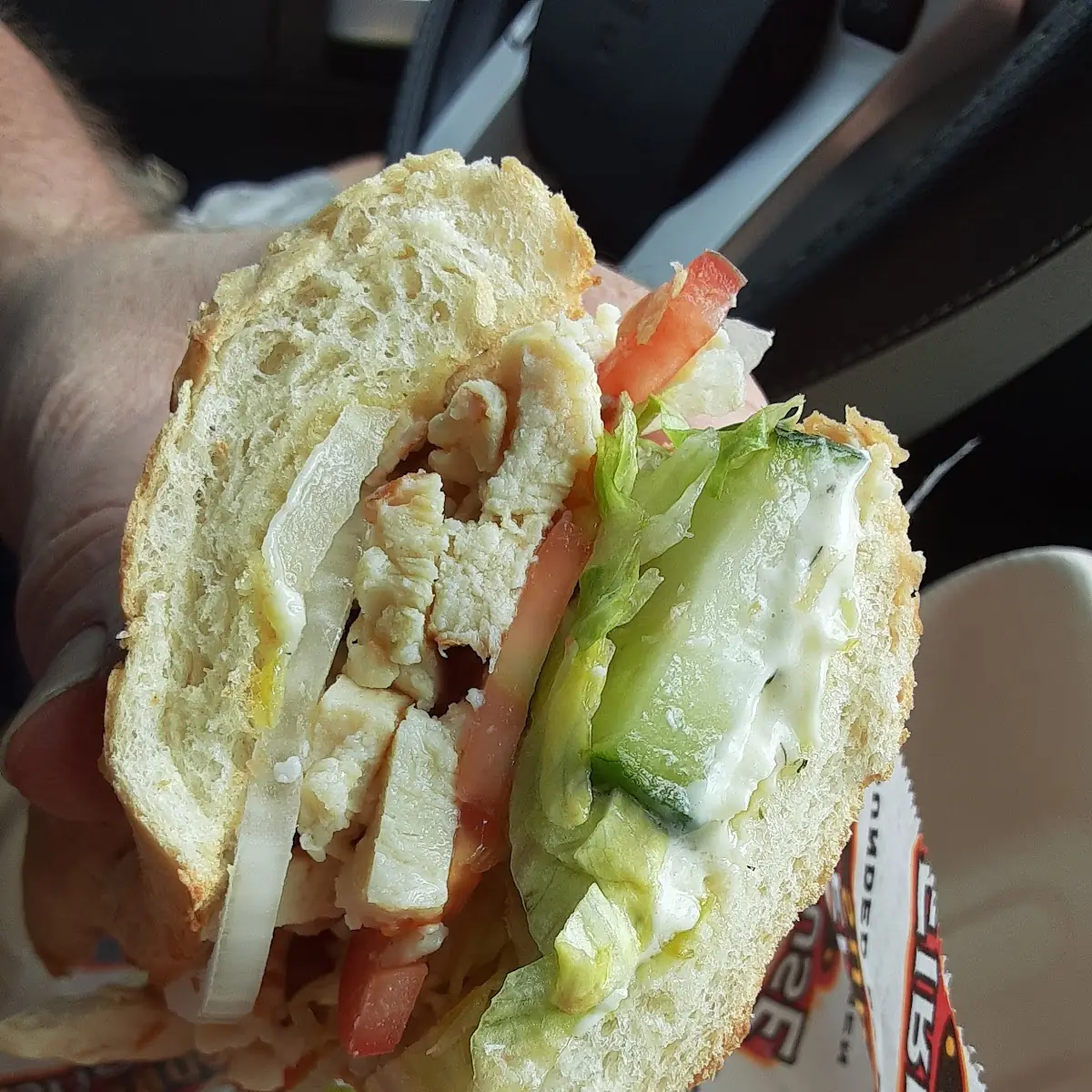 Chicken Gyro Sub on White Bread