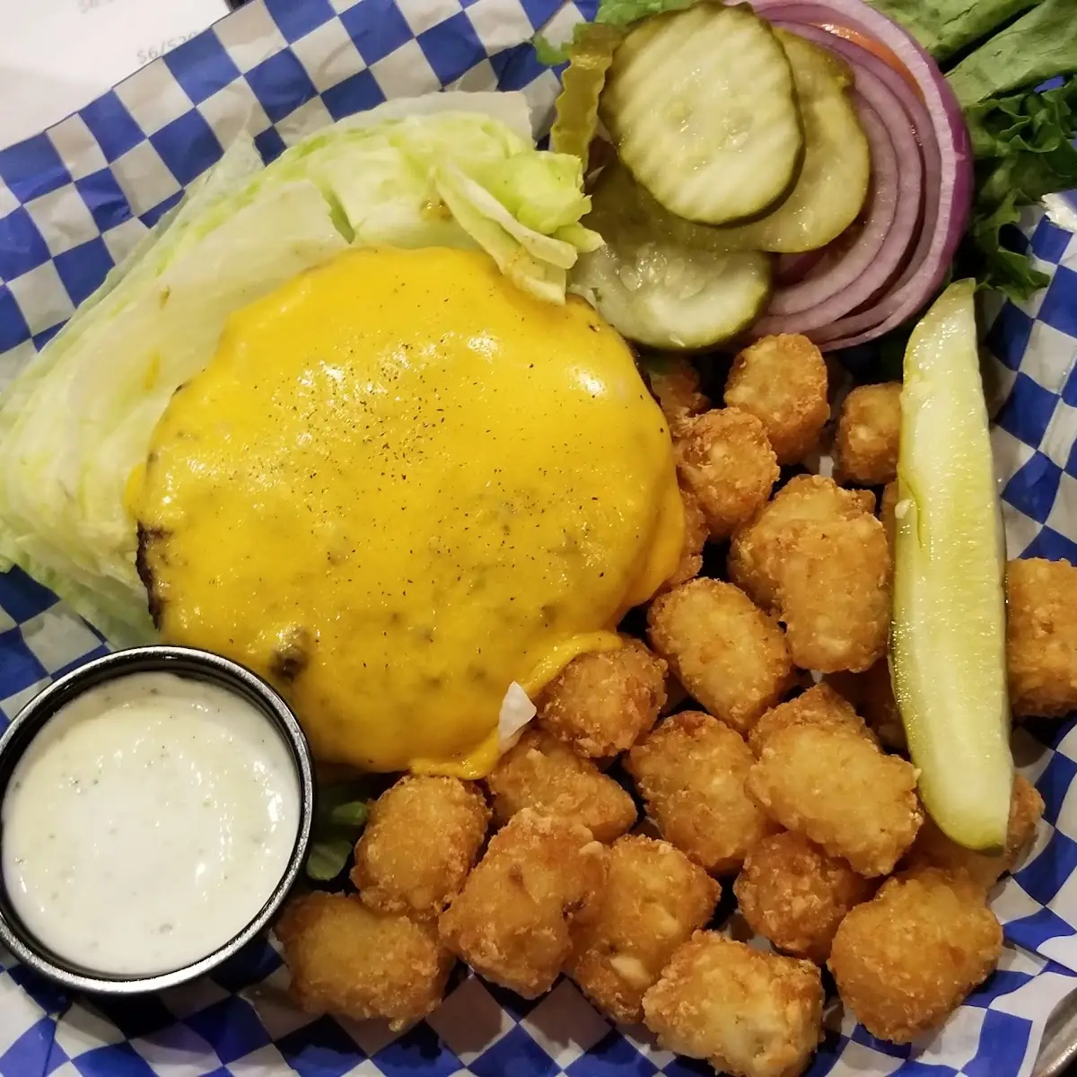 BYO Chicken Burger with Tater Tots