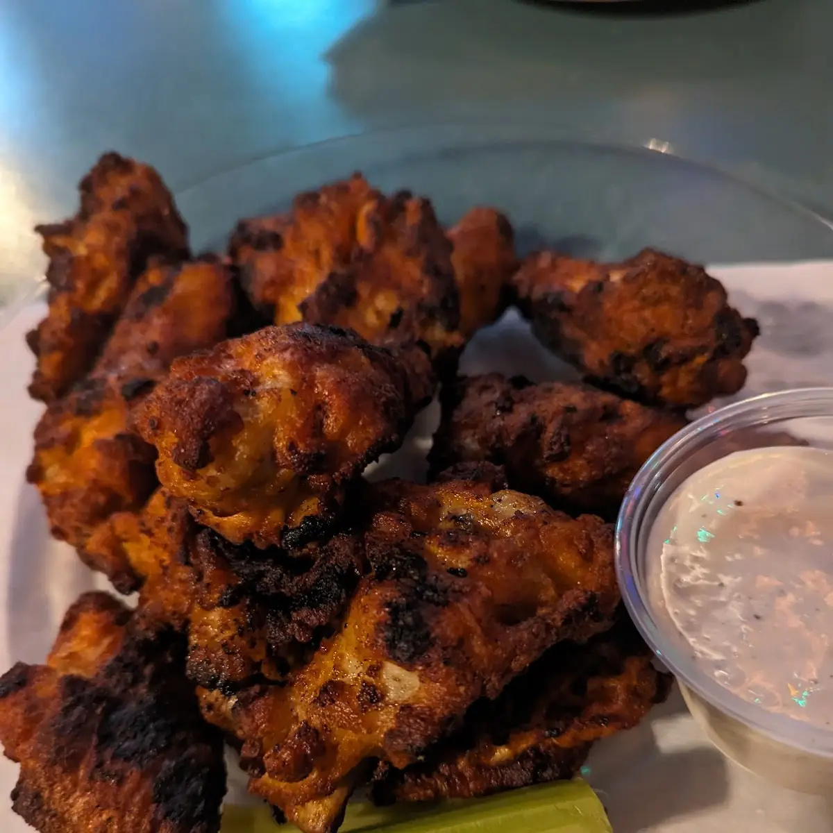 Charred Chicken Wings with Dipping Sauce
