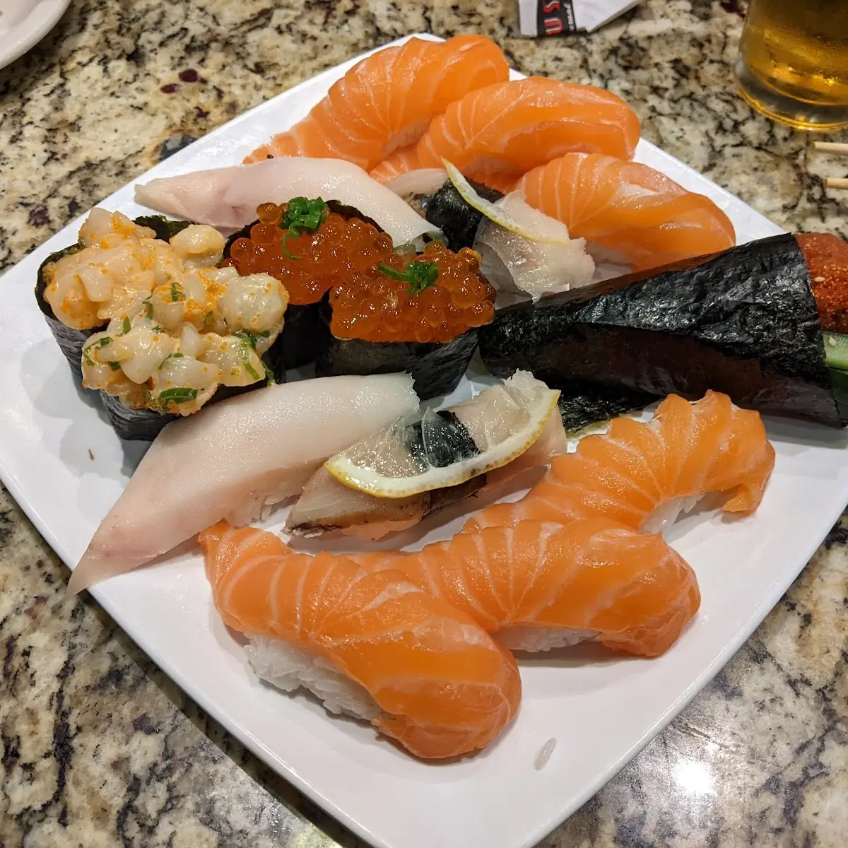 Nigiri and Spicy Tuna Hand Roll