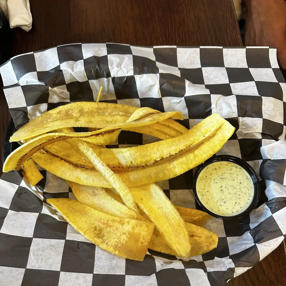 Crispy Plantain Chips with Dipping Sauce