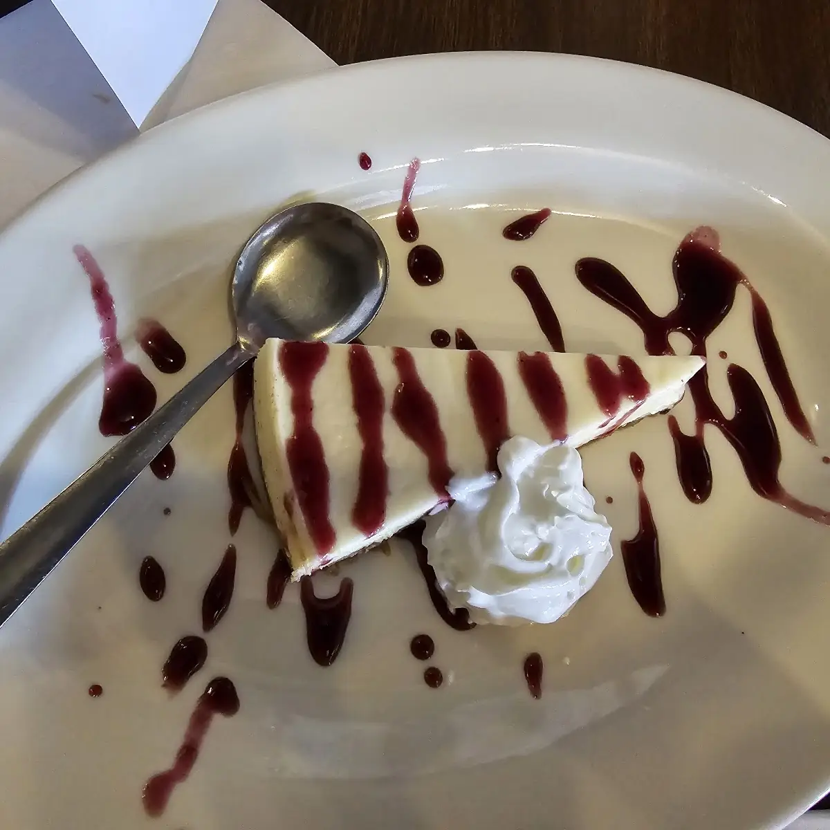 New York Cheesecake with Blueberry Drizzle
