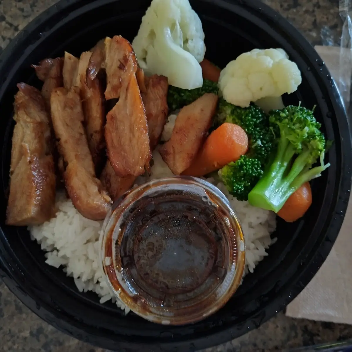 Teriyaki Chicken Bowl with Rice and Vegetable