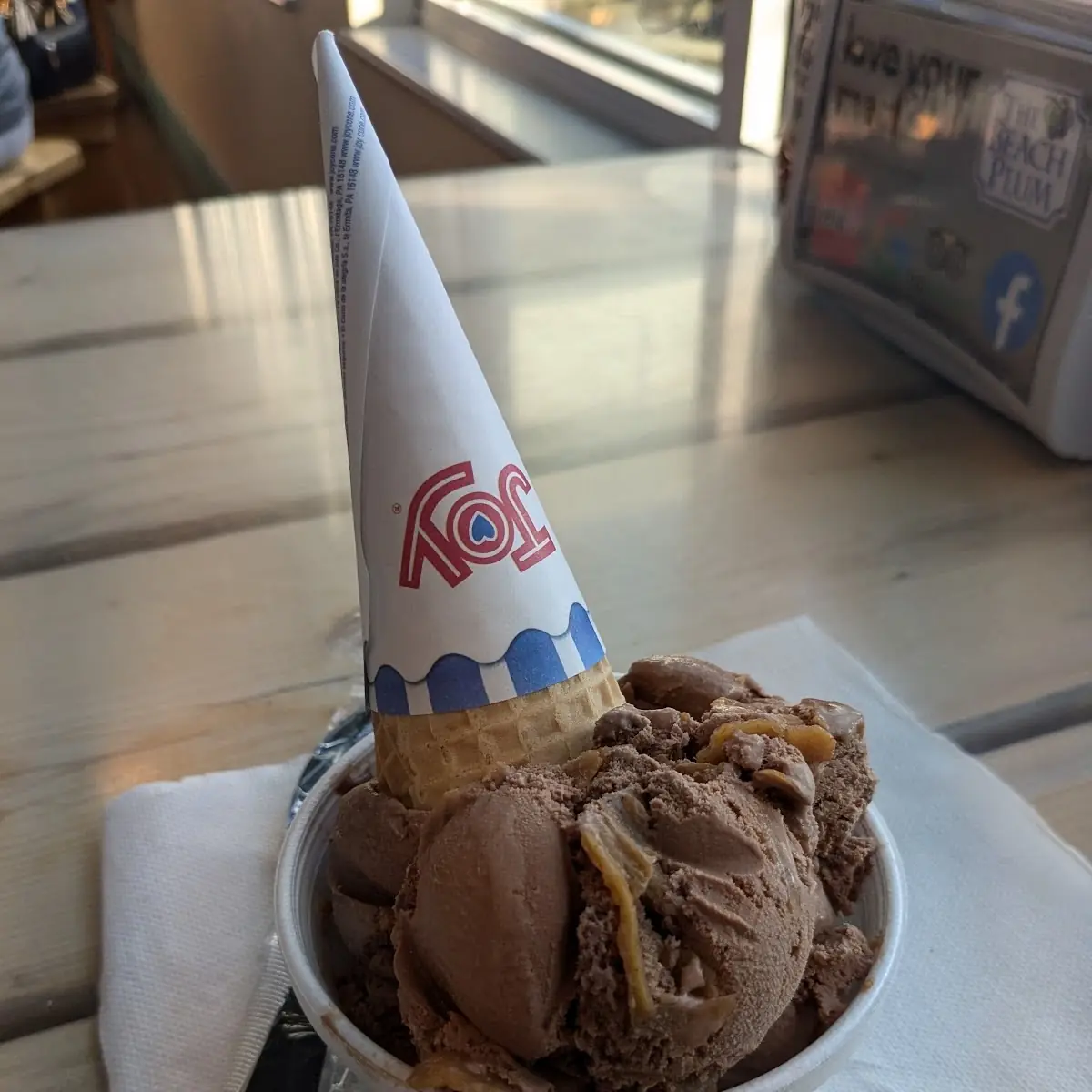 German Chocolate Cake with Sugar Cone