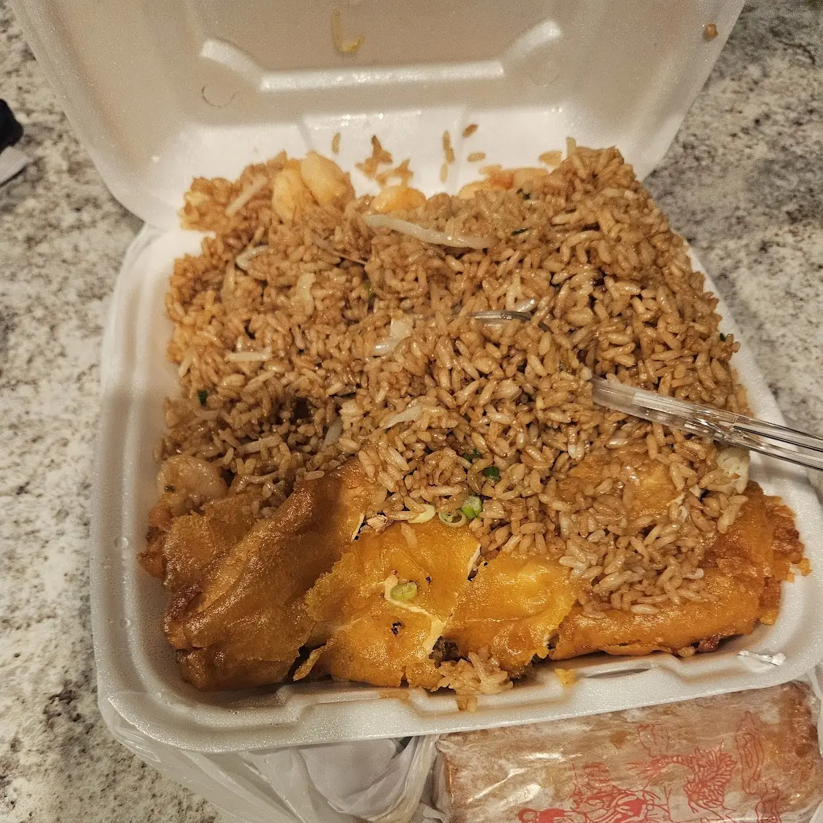 Almond Chicken w Shrimp Fried Rice