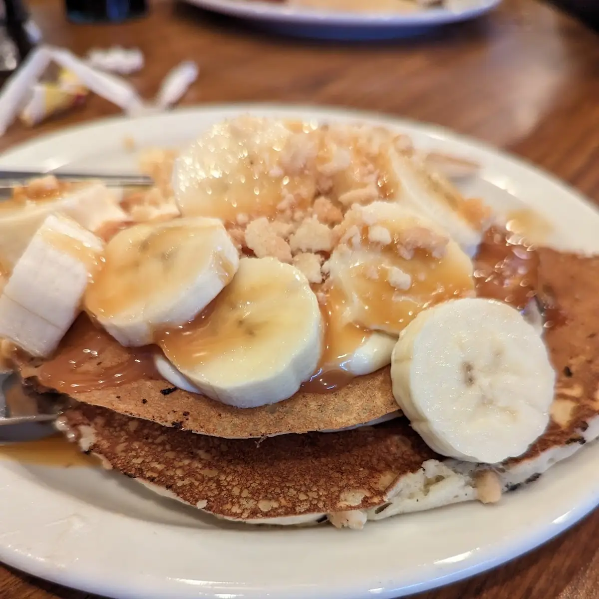 Salted Caramel Banana Pancakes
