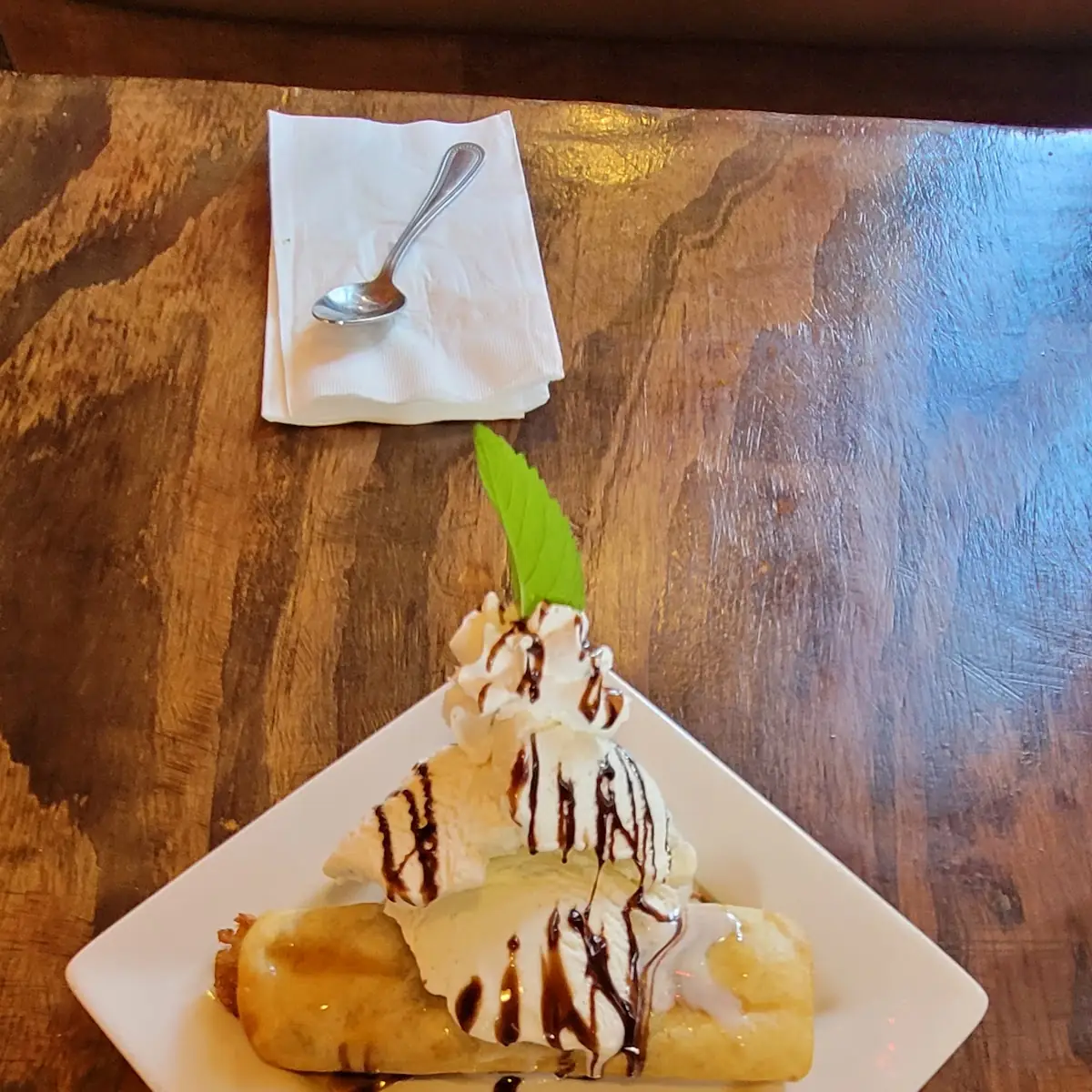 Apple Wrap with Vanilla Ice Cream