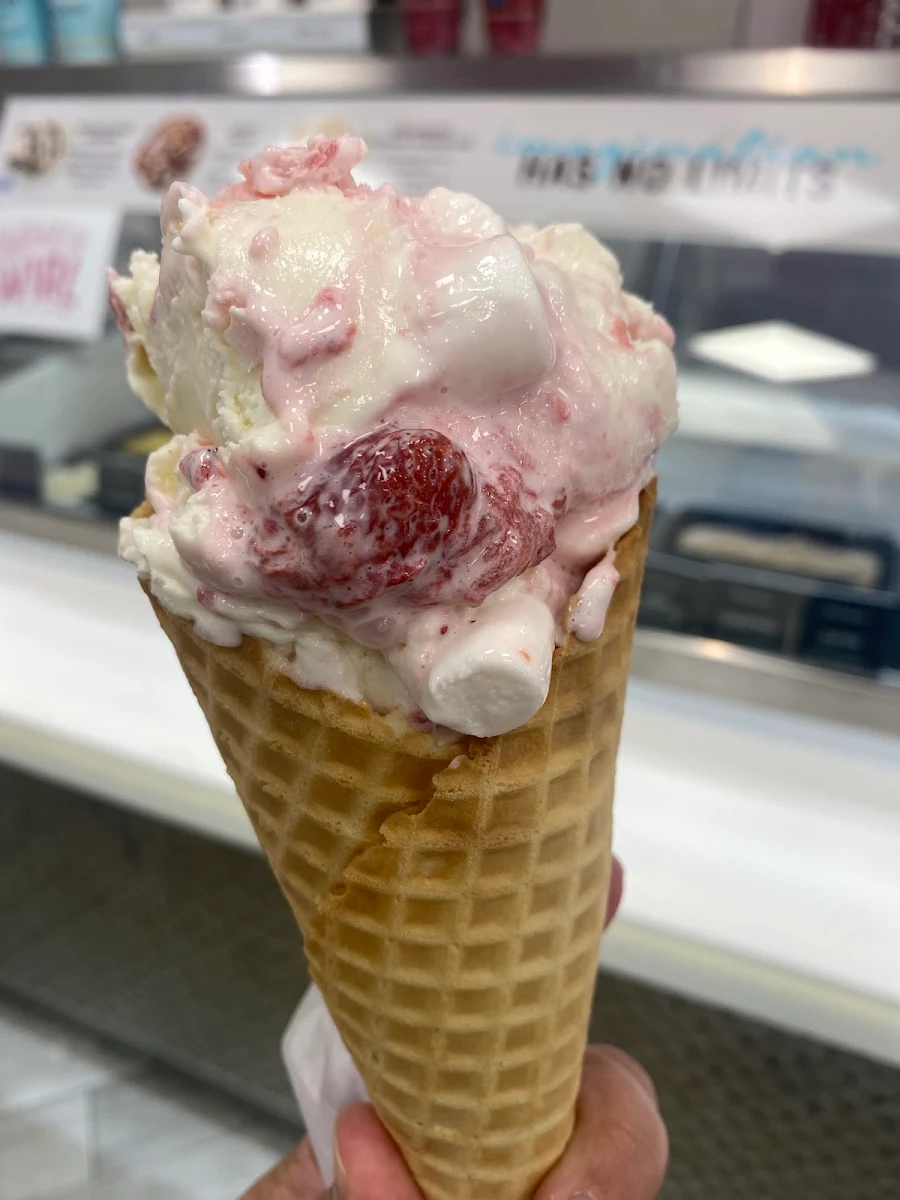 Sweet Cream Ice Cream with Strawberries