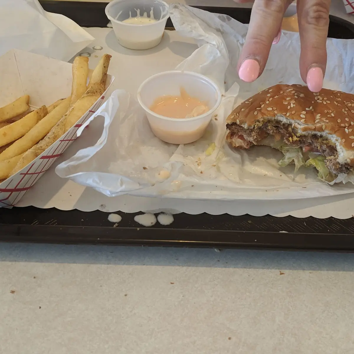 Super Burger and Fries with Cheese