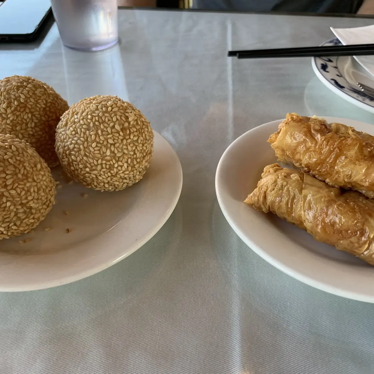 Sesame Balls and Fried Tofu Rolls