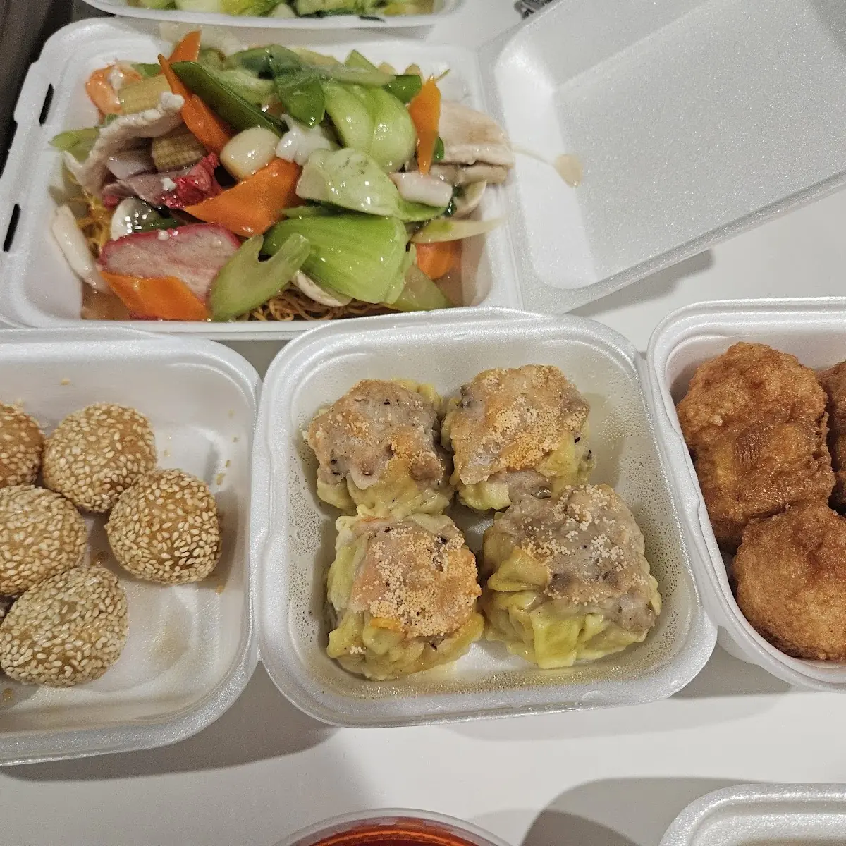 Sesame Balls Sui Mai Tofu Stuffed with Prawns