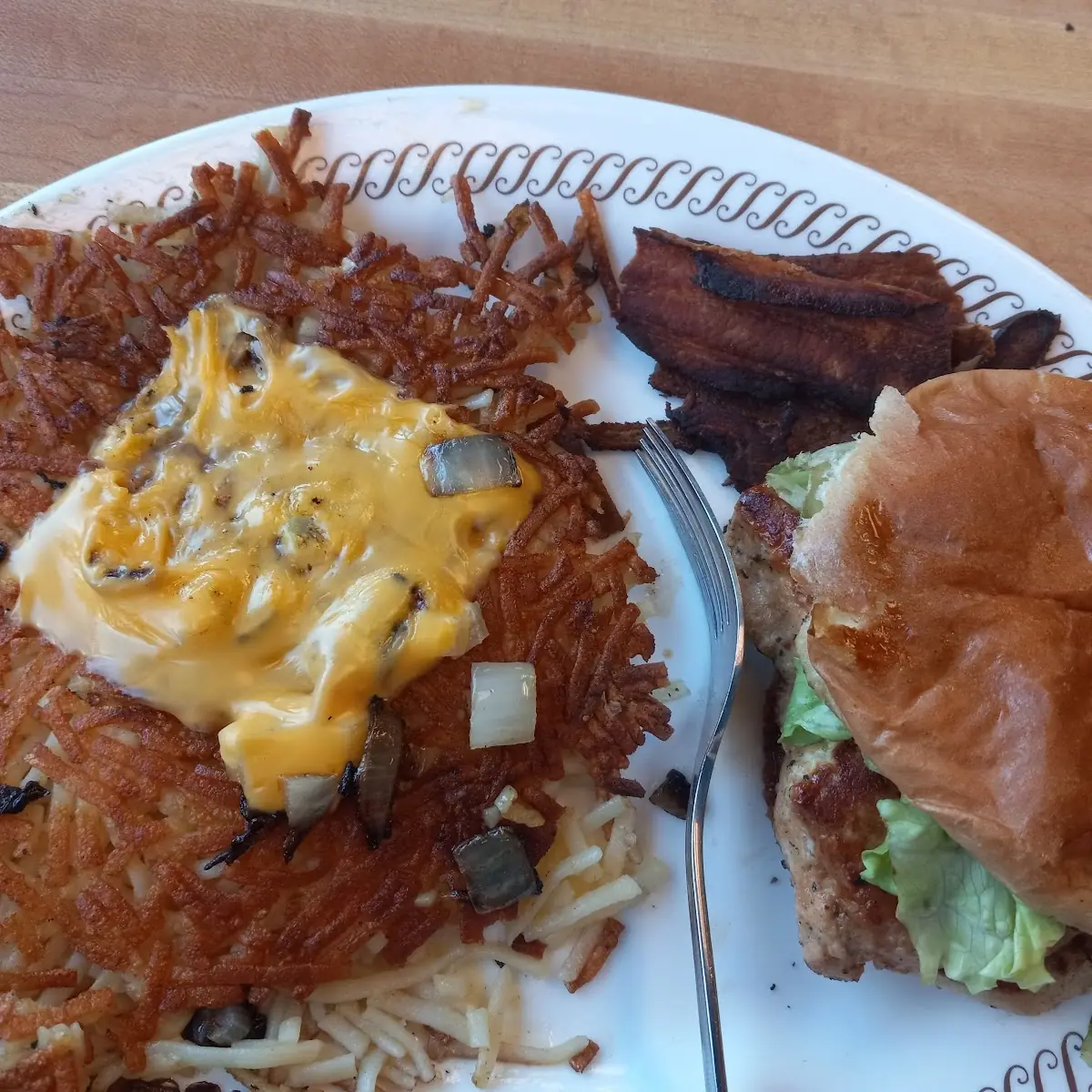 Grilled Chicken Sandwich and Hash Browns