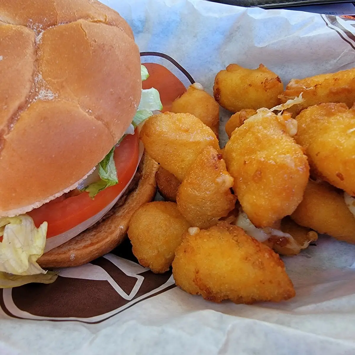 Veggie Burger and Cheese Curds