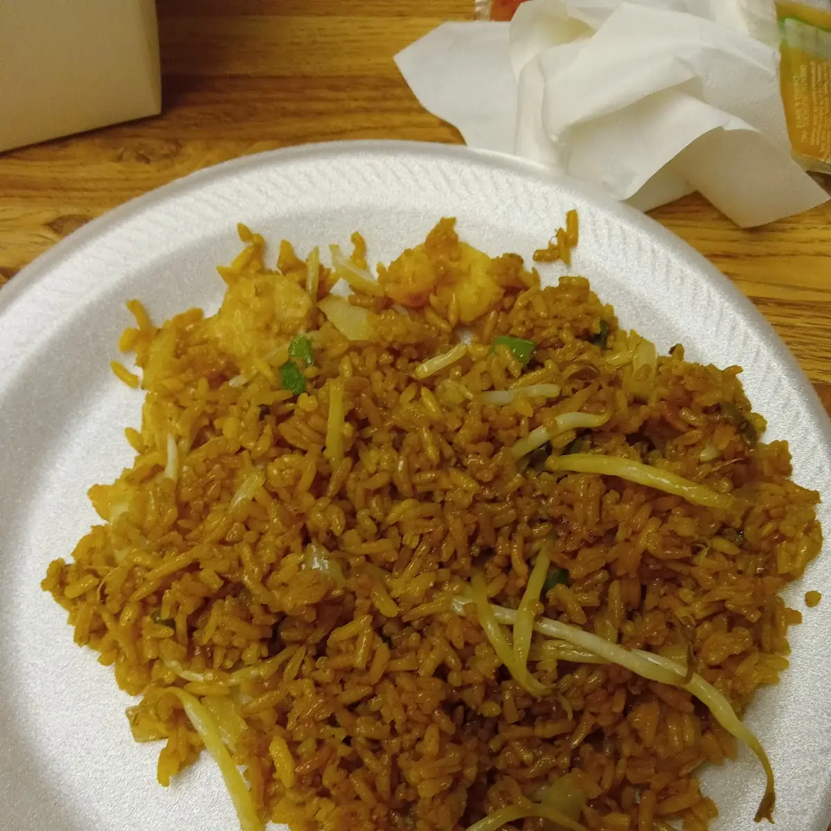 Shrimp Fried Rice Without Egg with Bean Sprouts