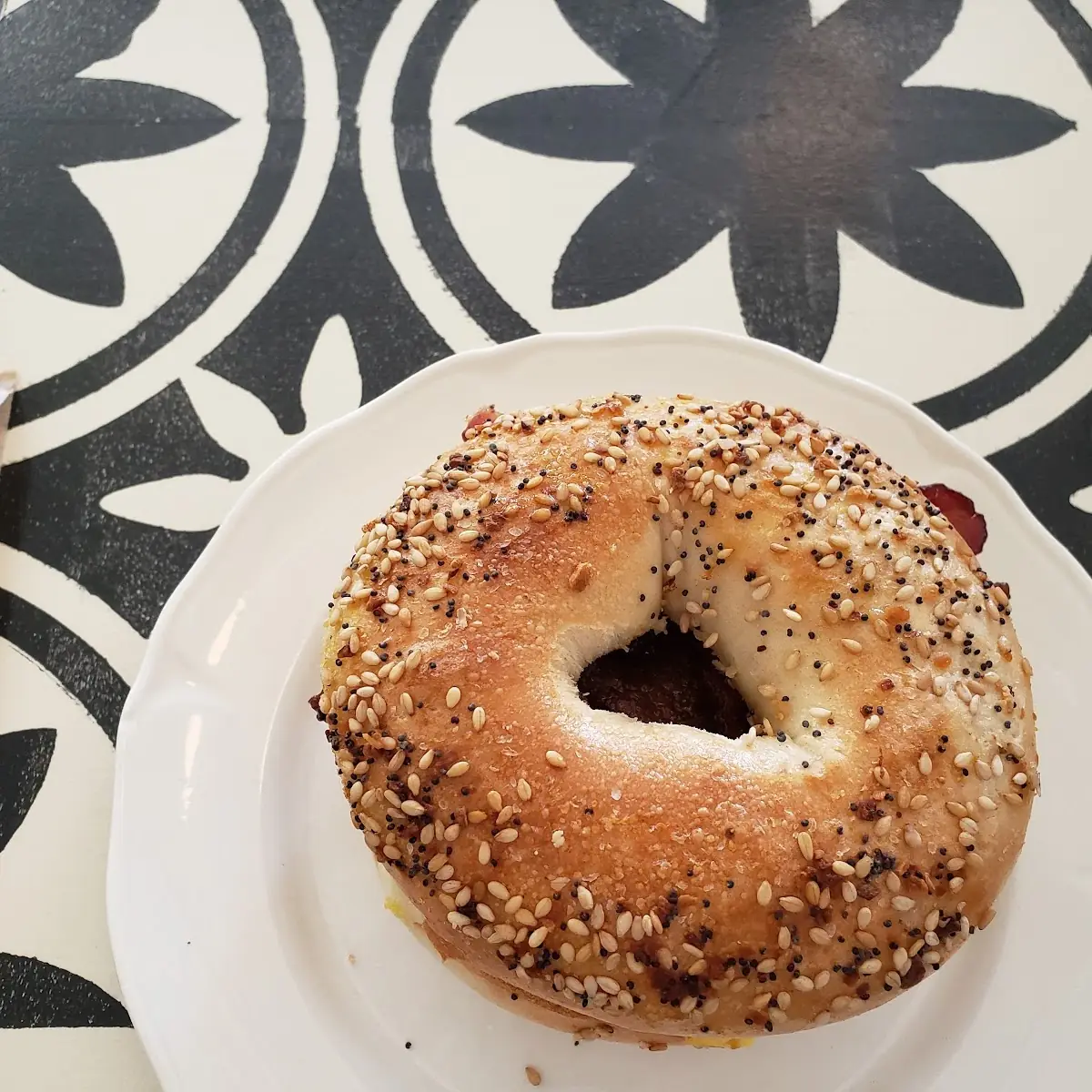 Everything Bagel with Egg and Bacon