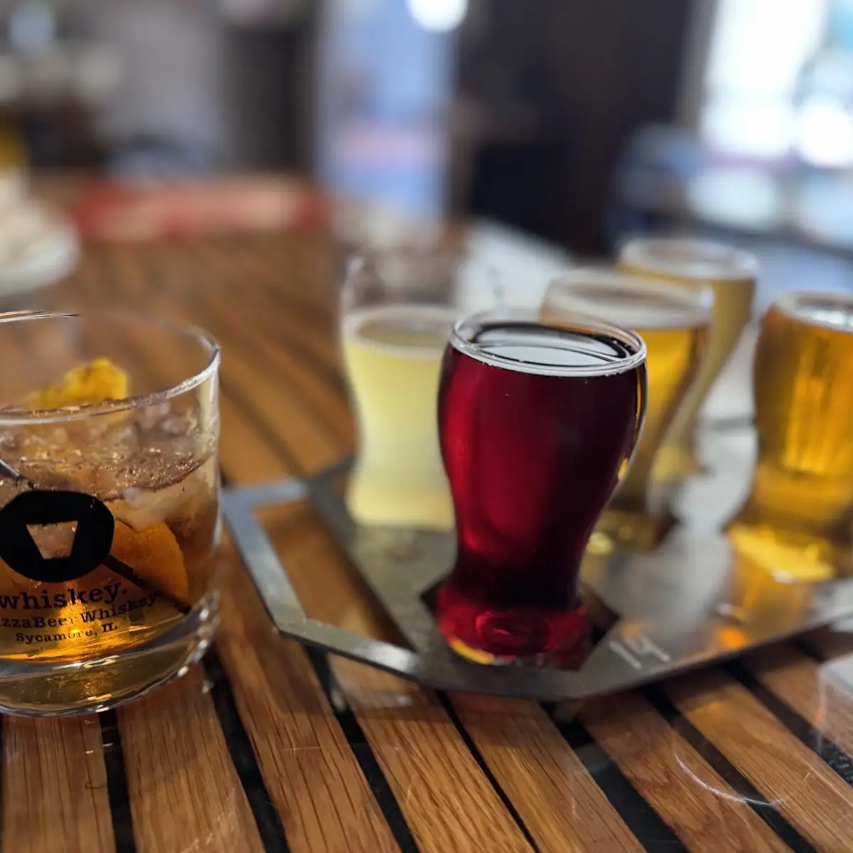 Beer Flight and an Old Fashioned
