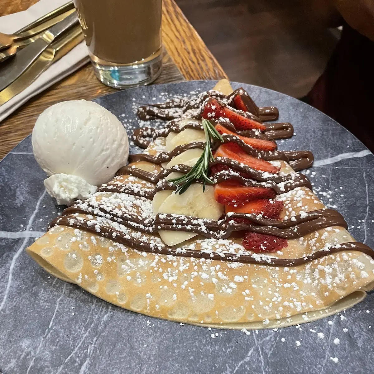 Nutella Banana Strawberry Crepe