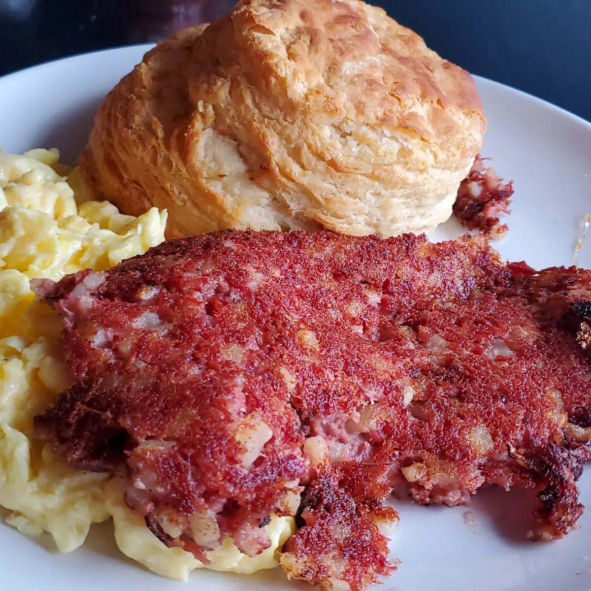Corned Beef Hash with Homemade Biscuit