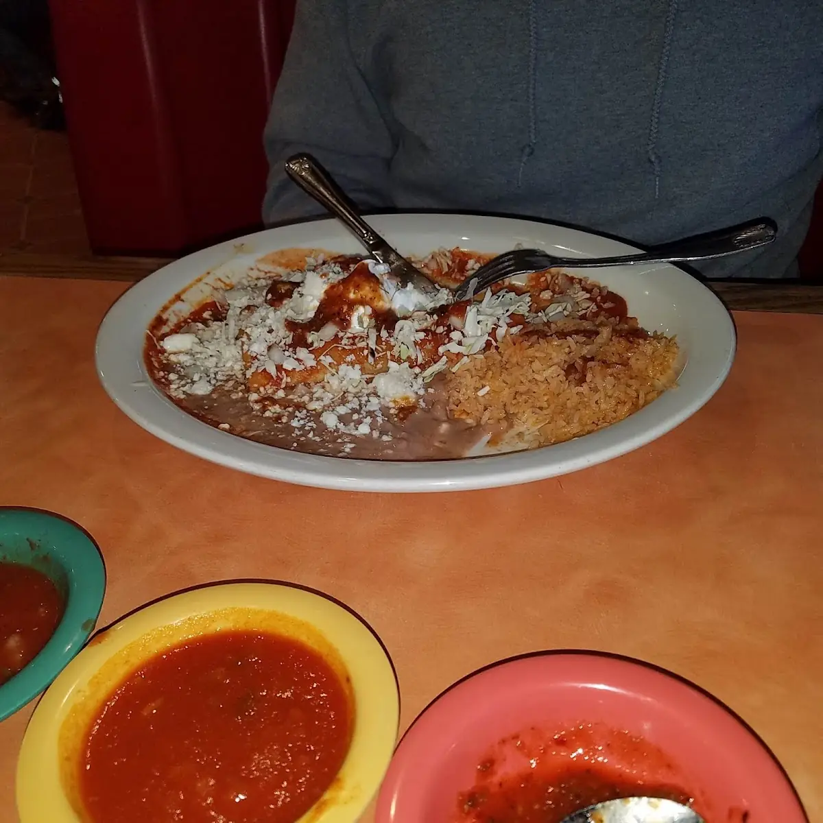 Chicken Enchilada and Chili Relleno Combination