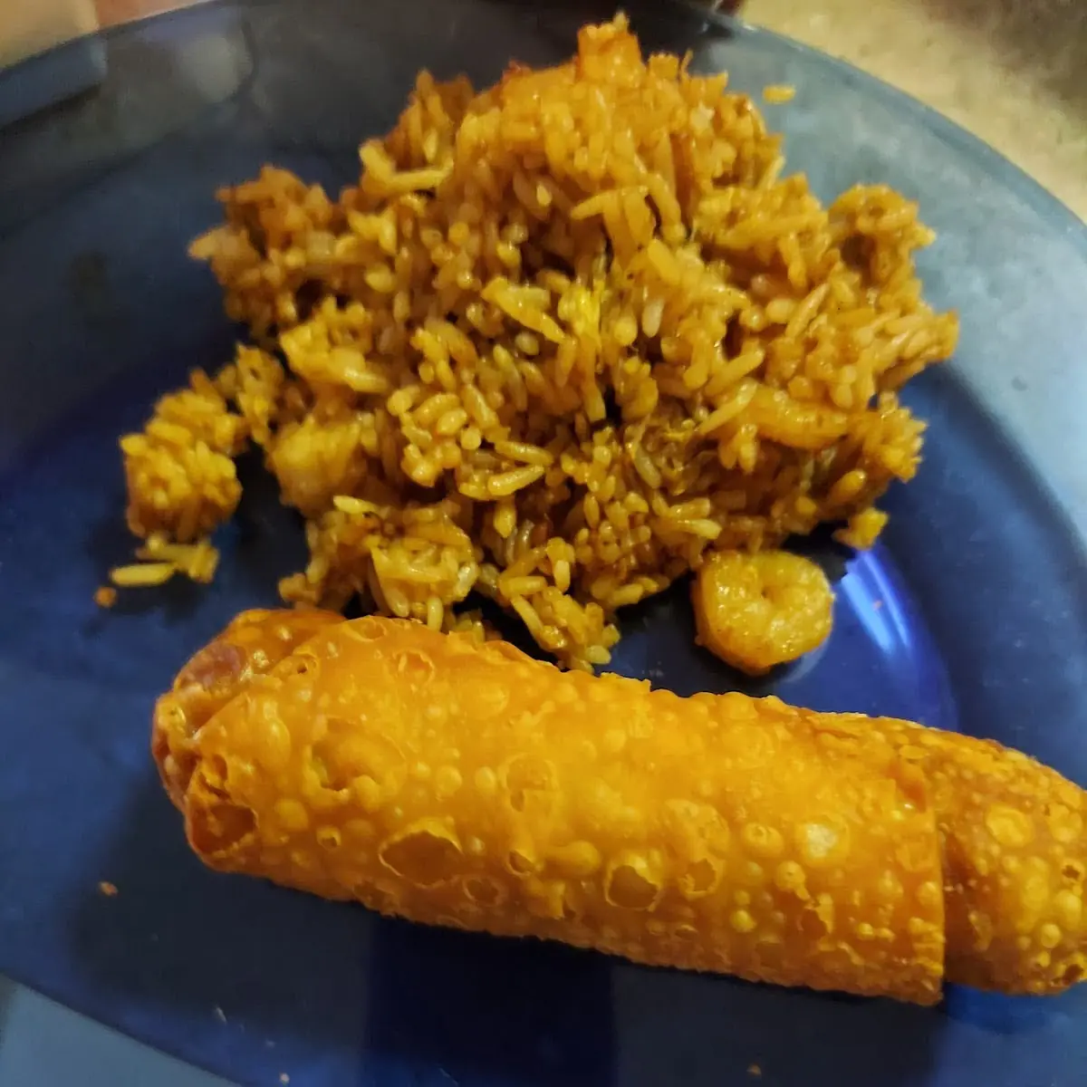Shrimp Fried Rice and Egg Roll