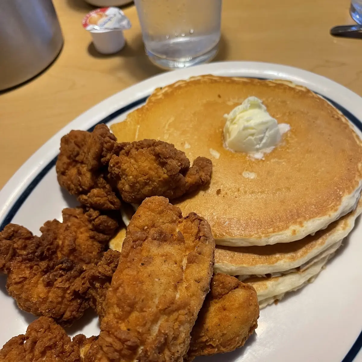 Breaded Chicken and Buttermilk Pancakes