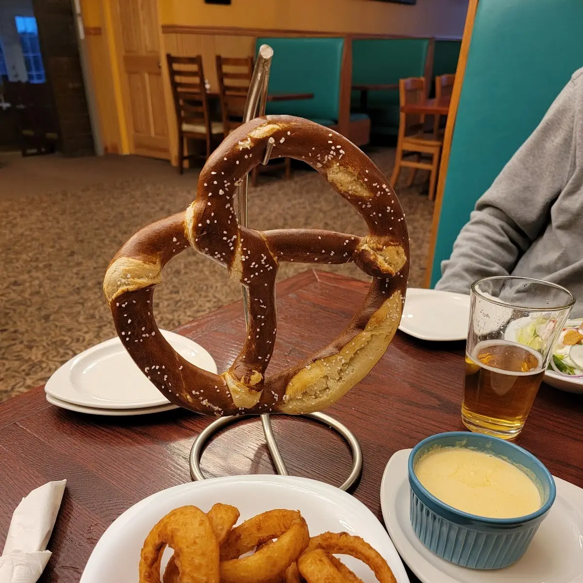 Pretzel and Beer Cheese Onion Rings