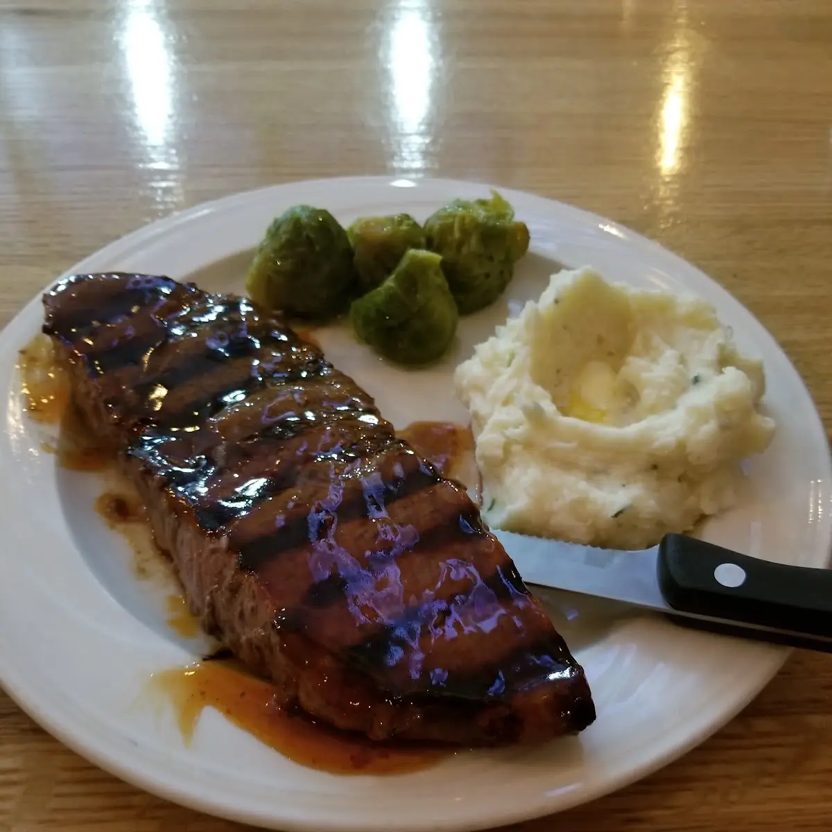 Strip Steak with Bourbon Glaze