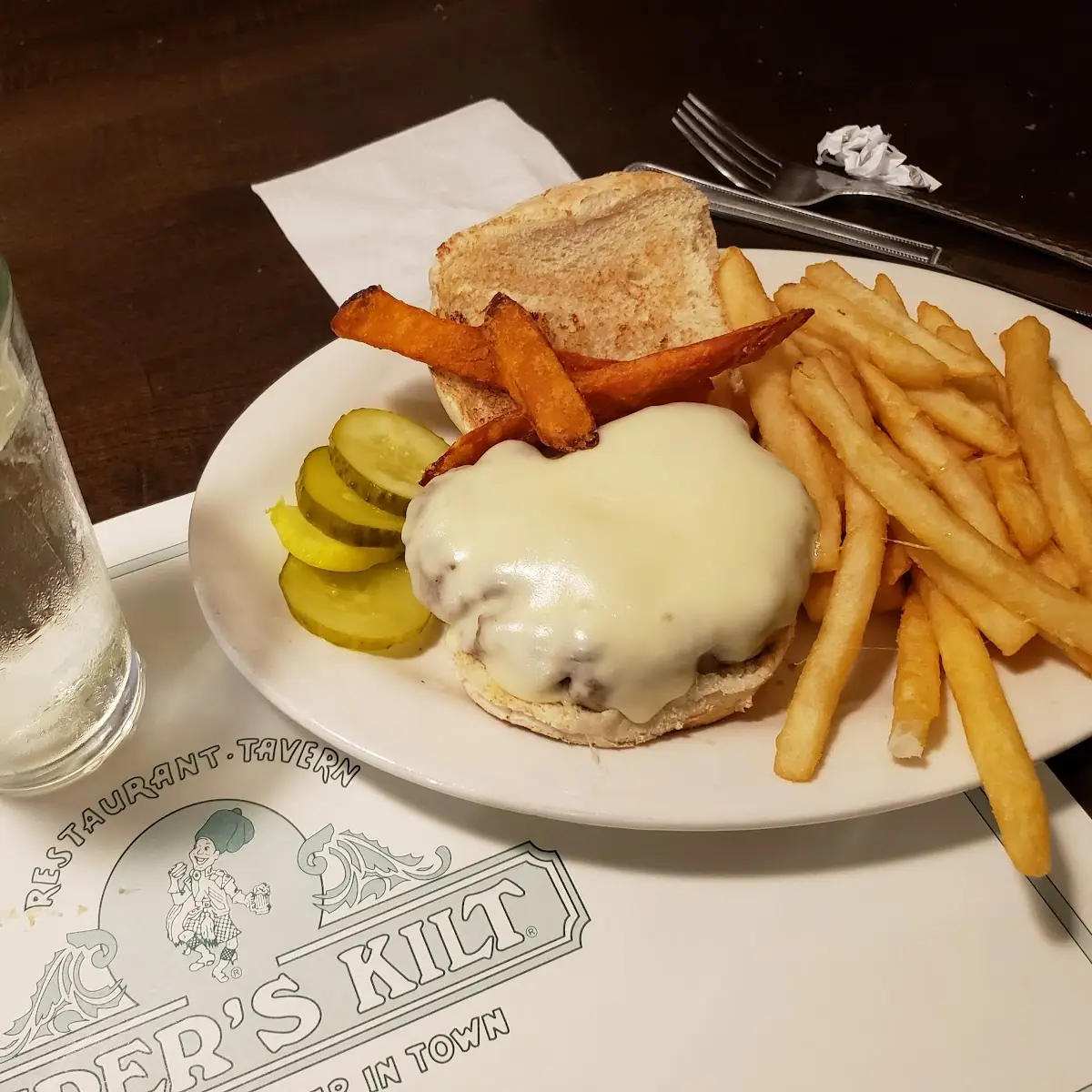 Cheddar Cheese Burger and Fries