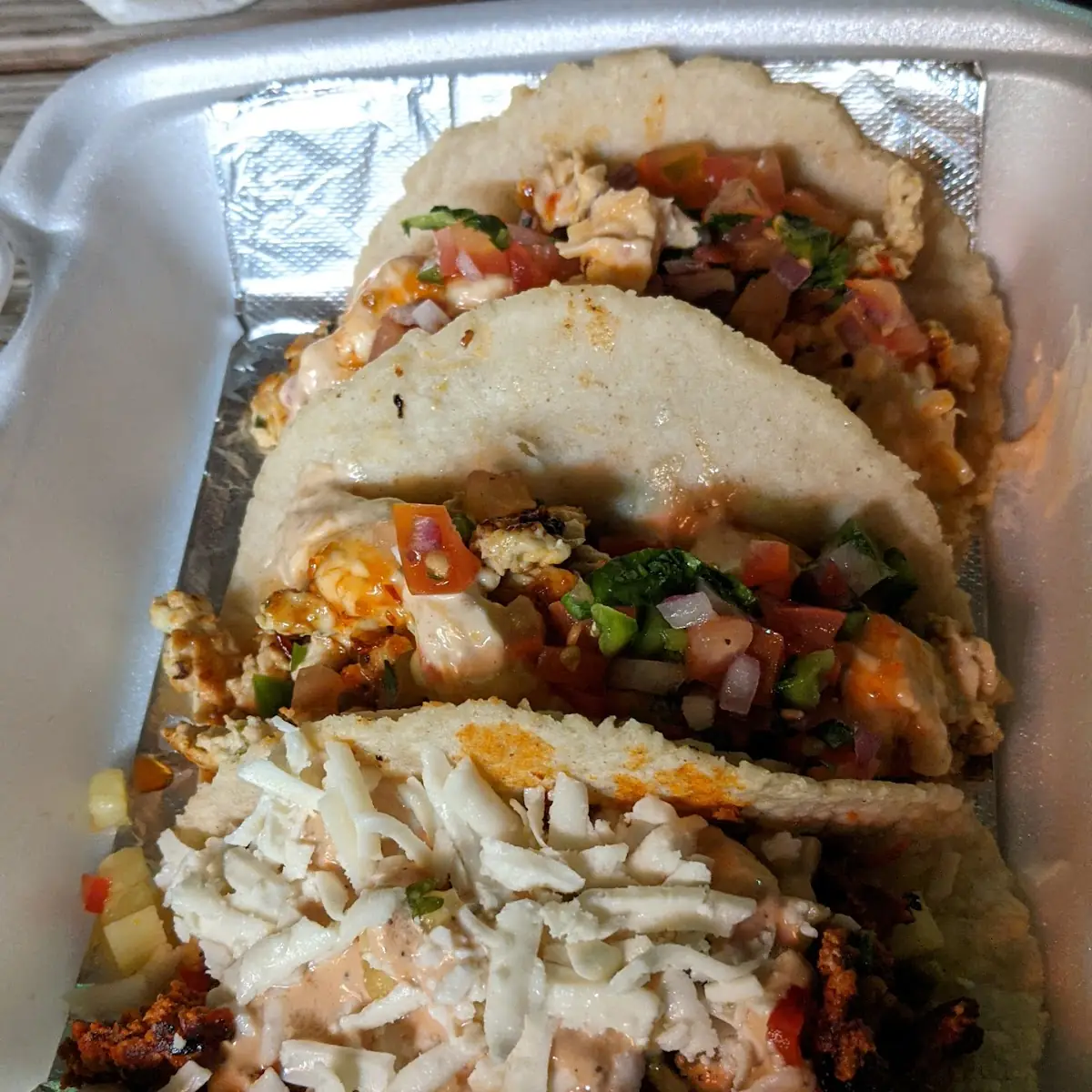 Chicken Tacos and Chorizo Taco