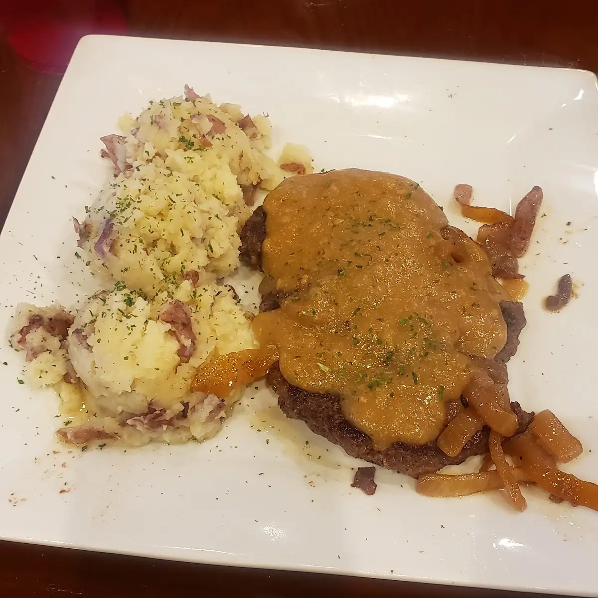 Hamburger Steak with Mashed Potatoes