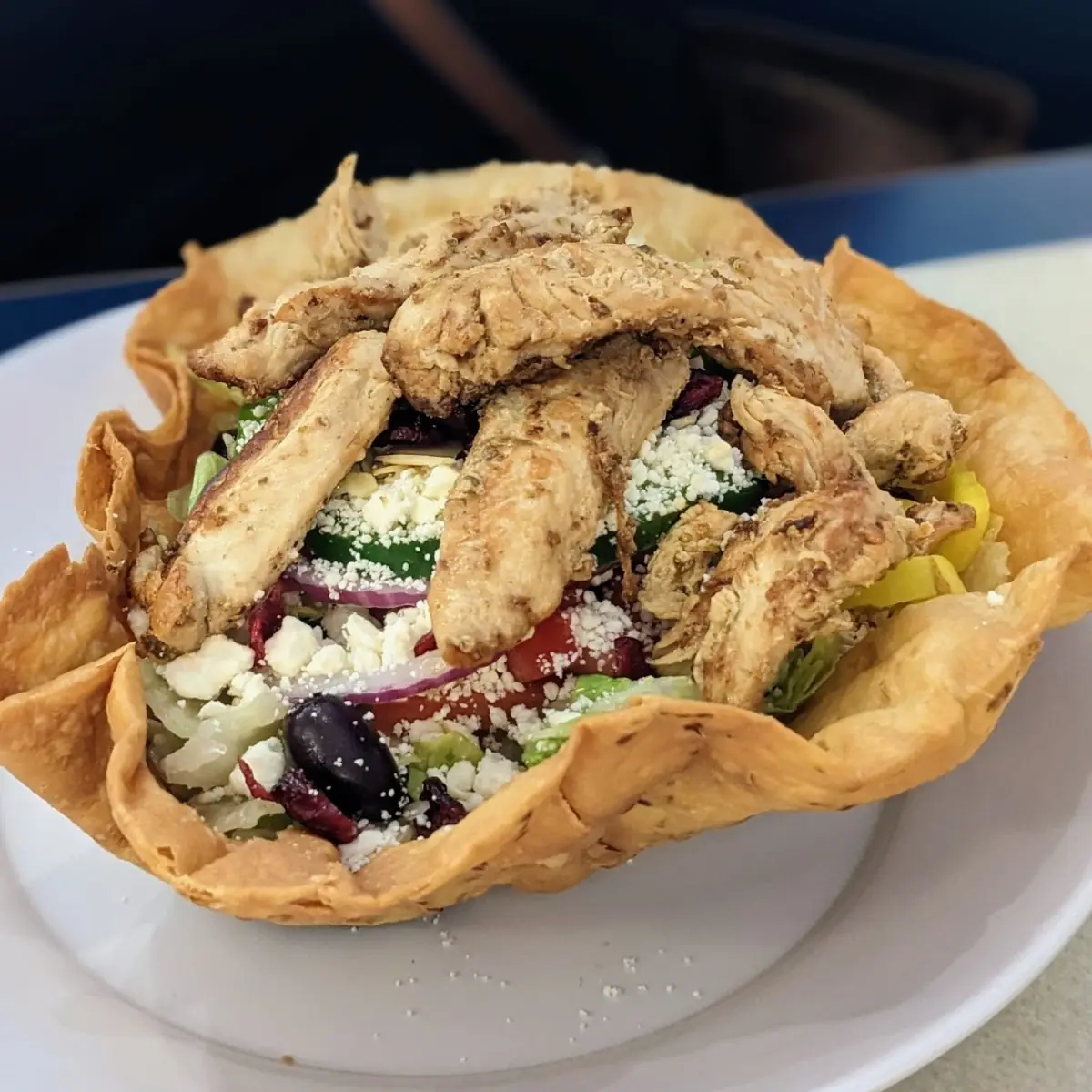 Cranberry Almond Greek Salad with Chicken