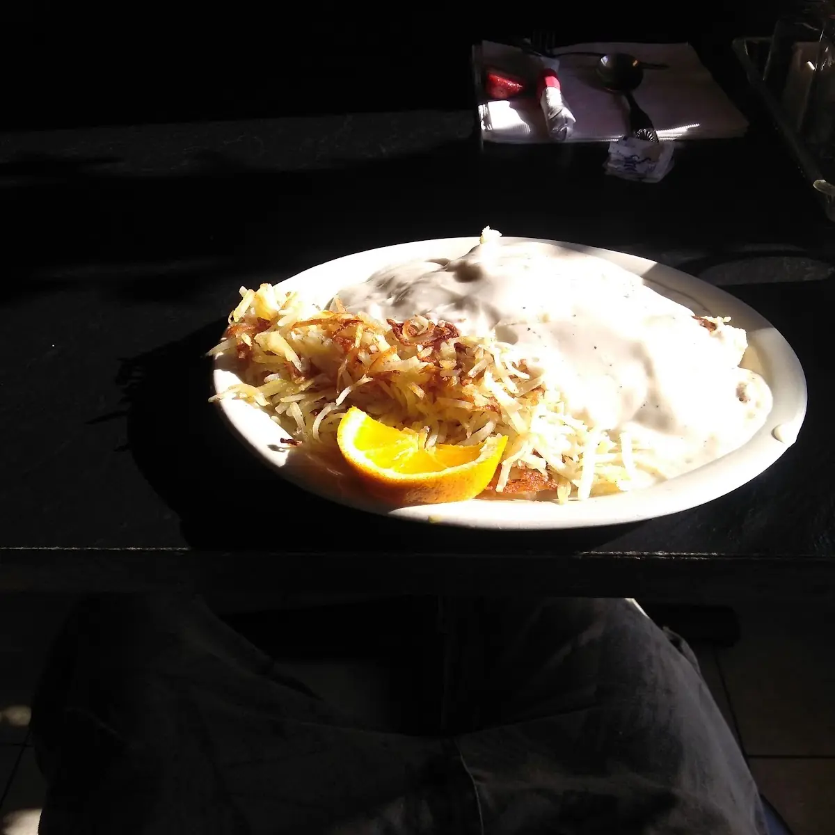 Biscuits and Gravy with Hash Browns