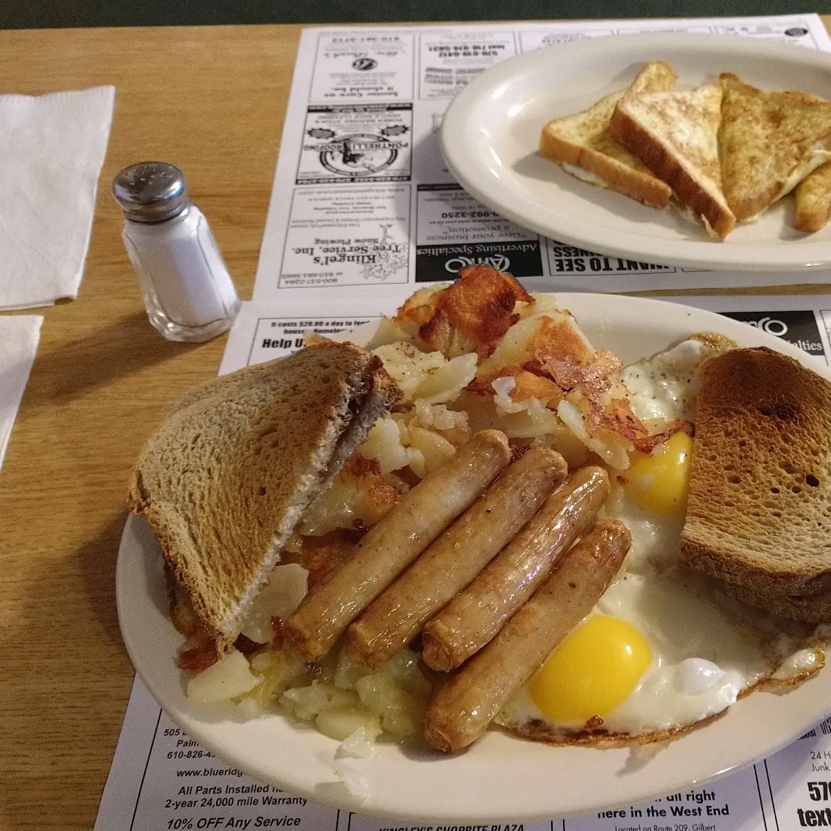 Two Eggs Sunny Side Up with Home Fries and Rye