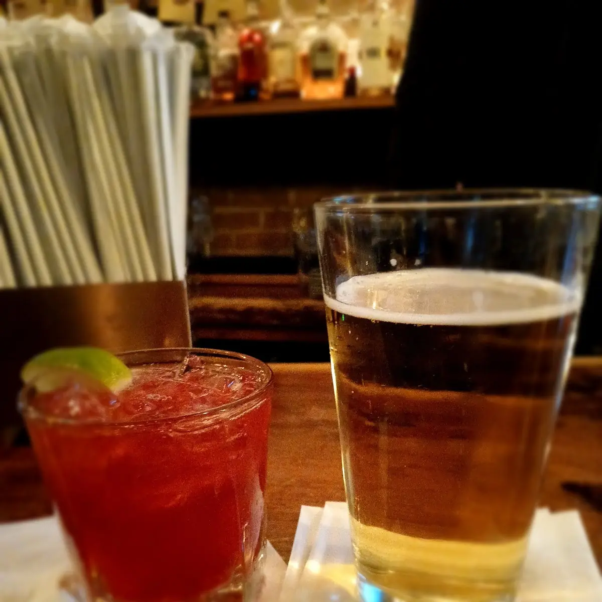 Pomegranate Margarita and Bud Light
