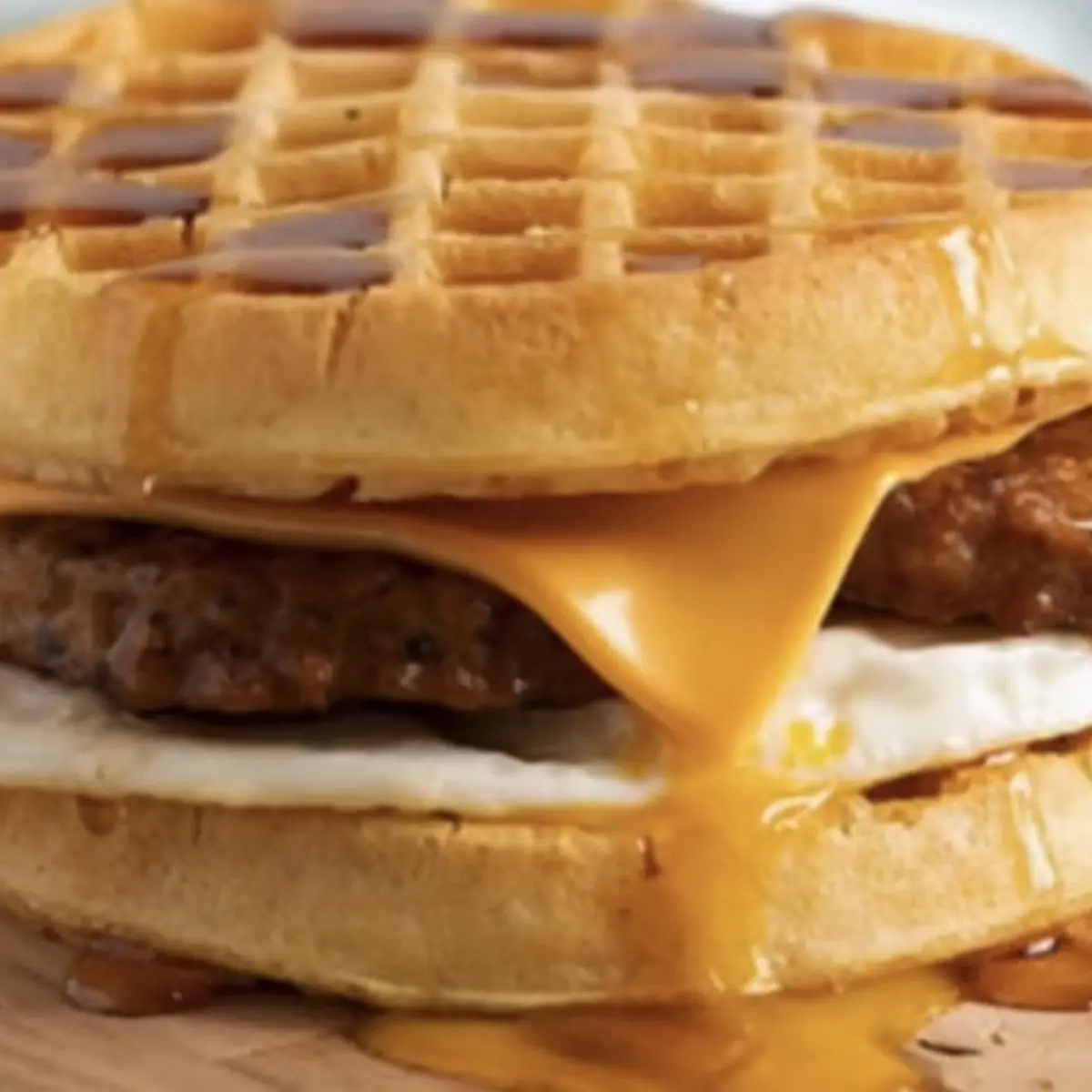 Waffle Sausage & Cheese Sandwich