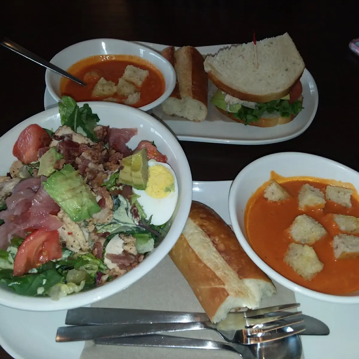 Salad and Tomato Soup