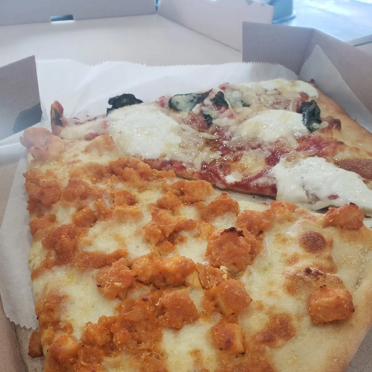 Buffalo Chicken Pizza Slice Burrata Pizza Slice