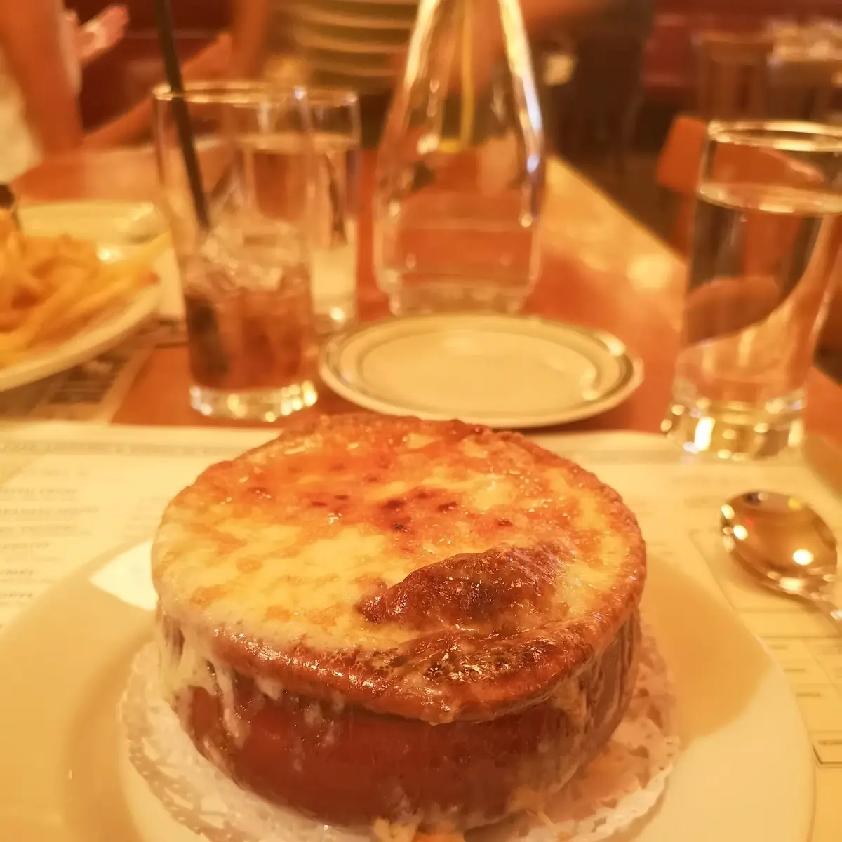 French Onion Soup with Melted Cheese
