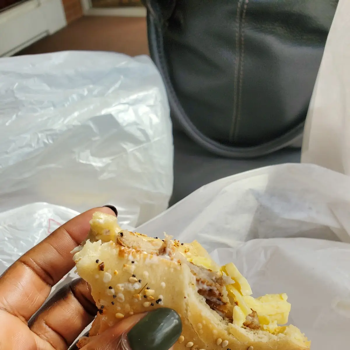Everything Bagel with Sausage Egg and Cheese