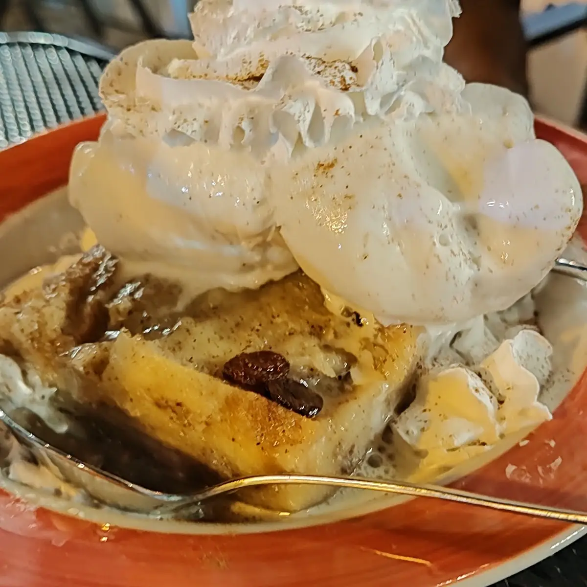 Bread Pudding with Ice Cream