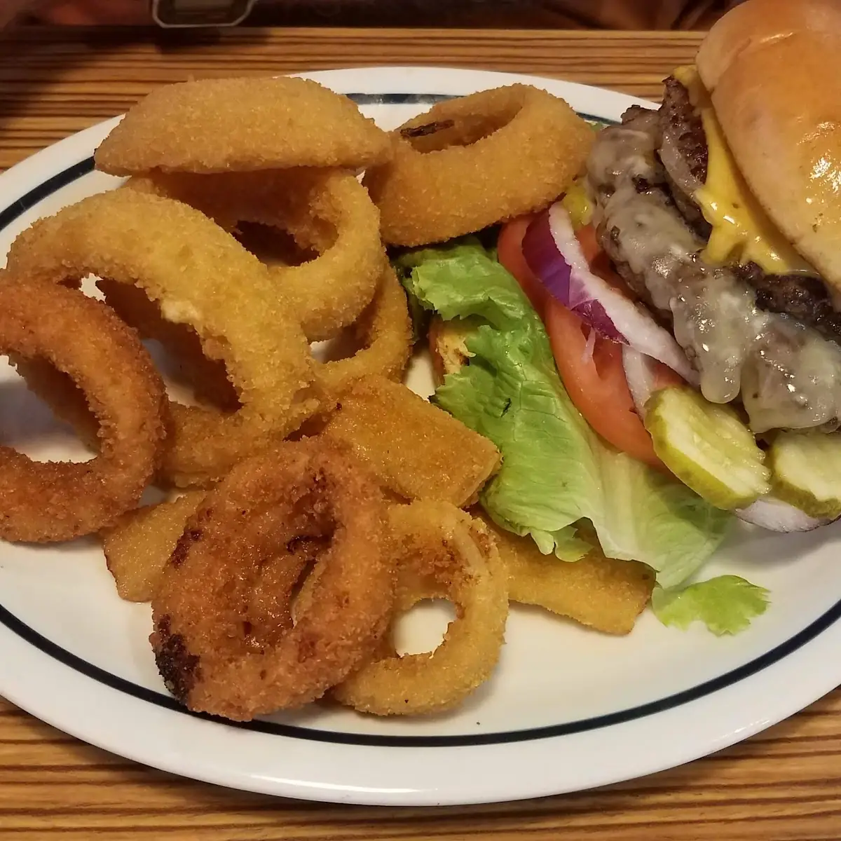 Monster Burger with Onion Rings
