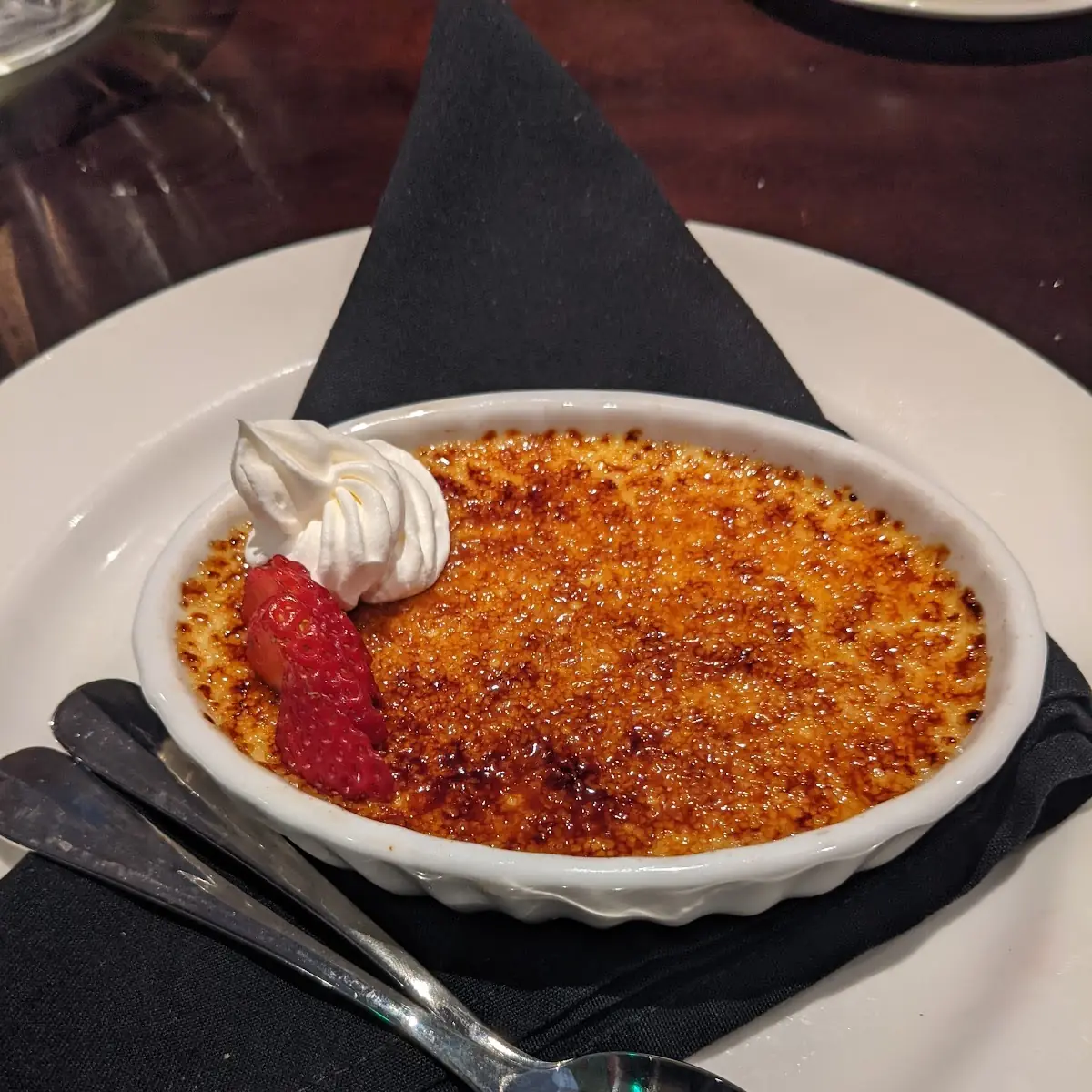 Chocolate Crème Brulee with Fresh Berries