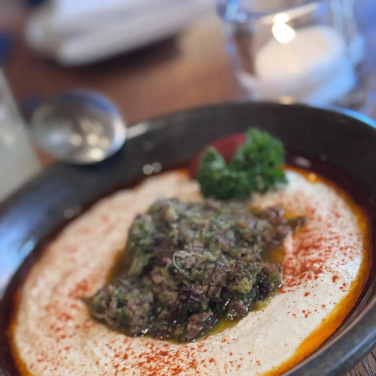 Beef Short Rib Schwarma Hummus