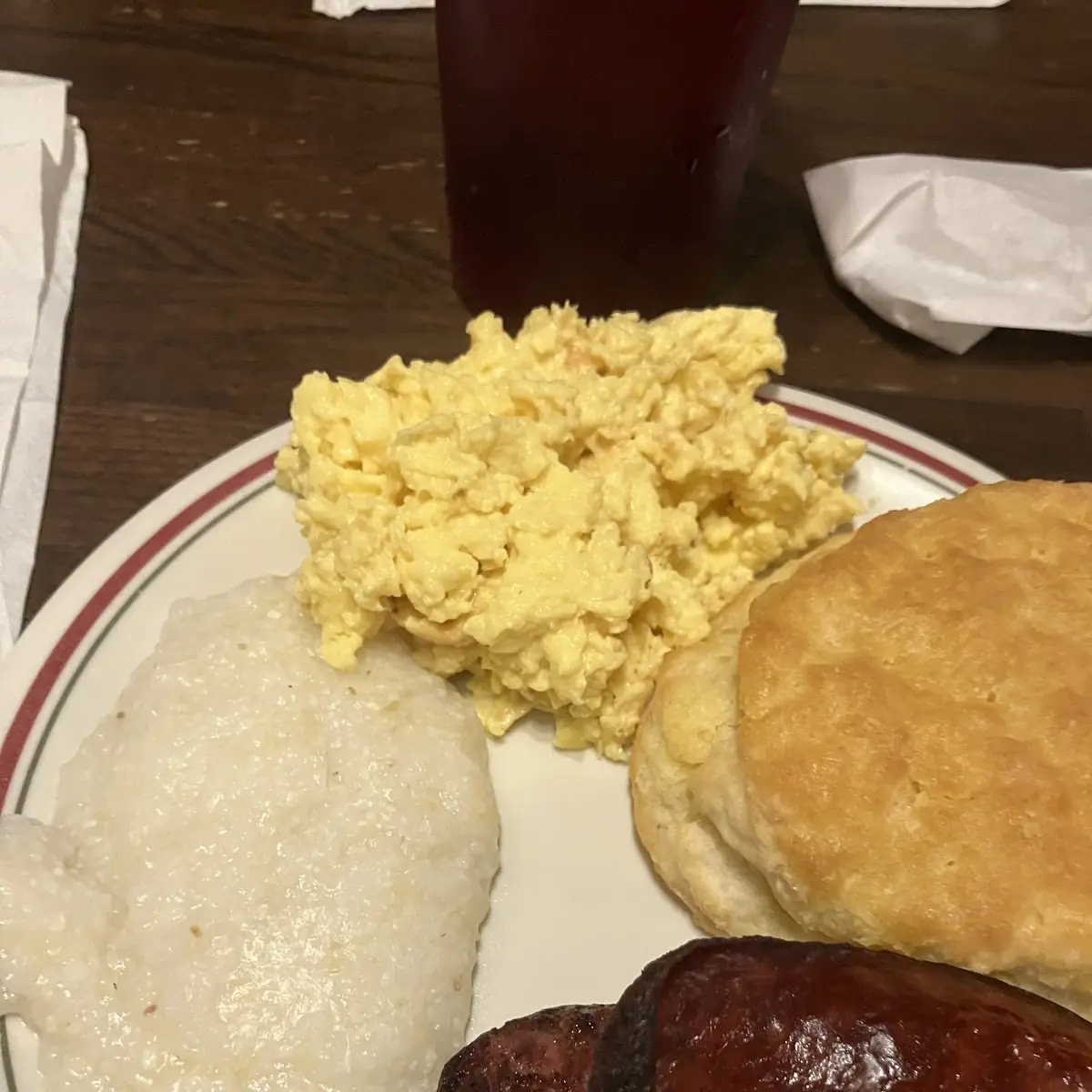 Grits Eggs Smoked Sausage & Biscuit