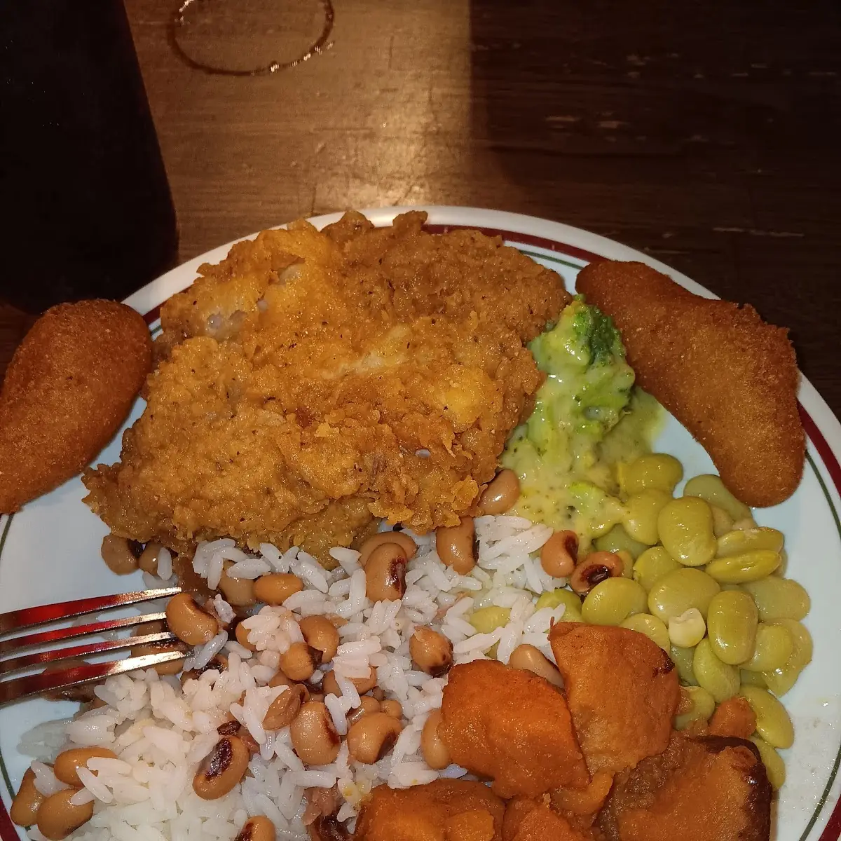 Pork Chops Yams Black Eyed Peas