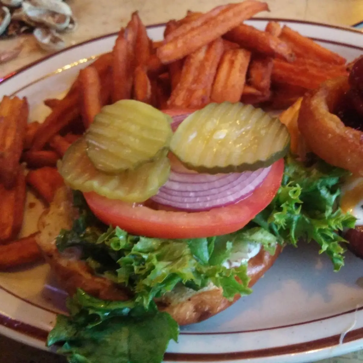 Great Burger with Sweet Potatoes