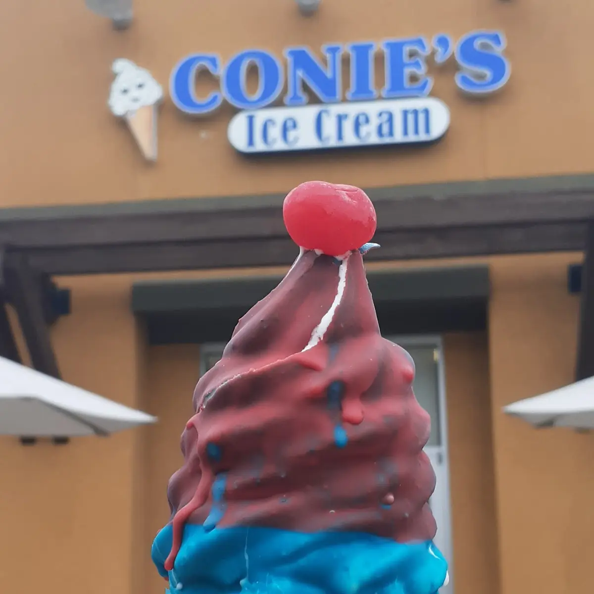 Blue Raspberry Cherry Dipped Cone