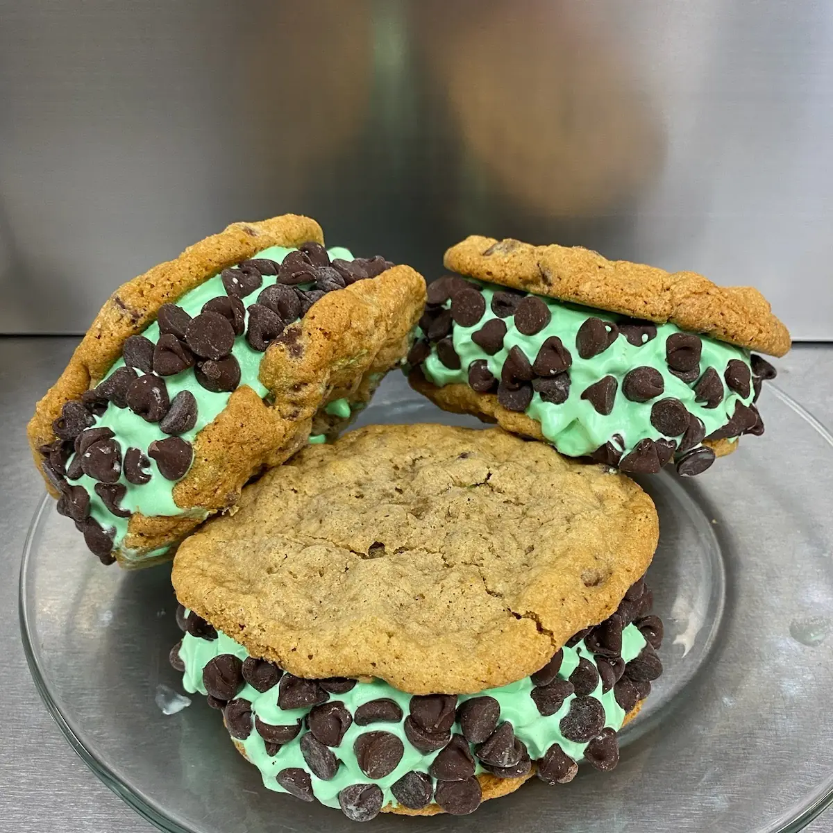 Mint Chocolate Chip Cookie Sandwich