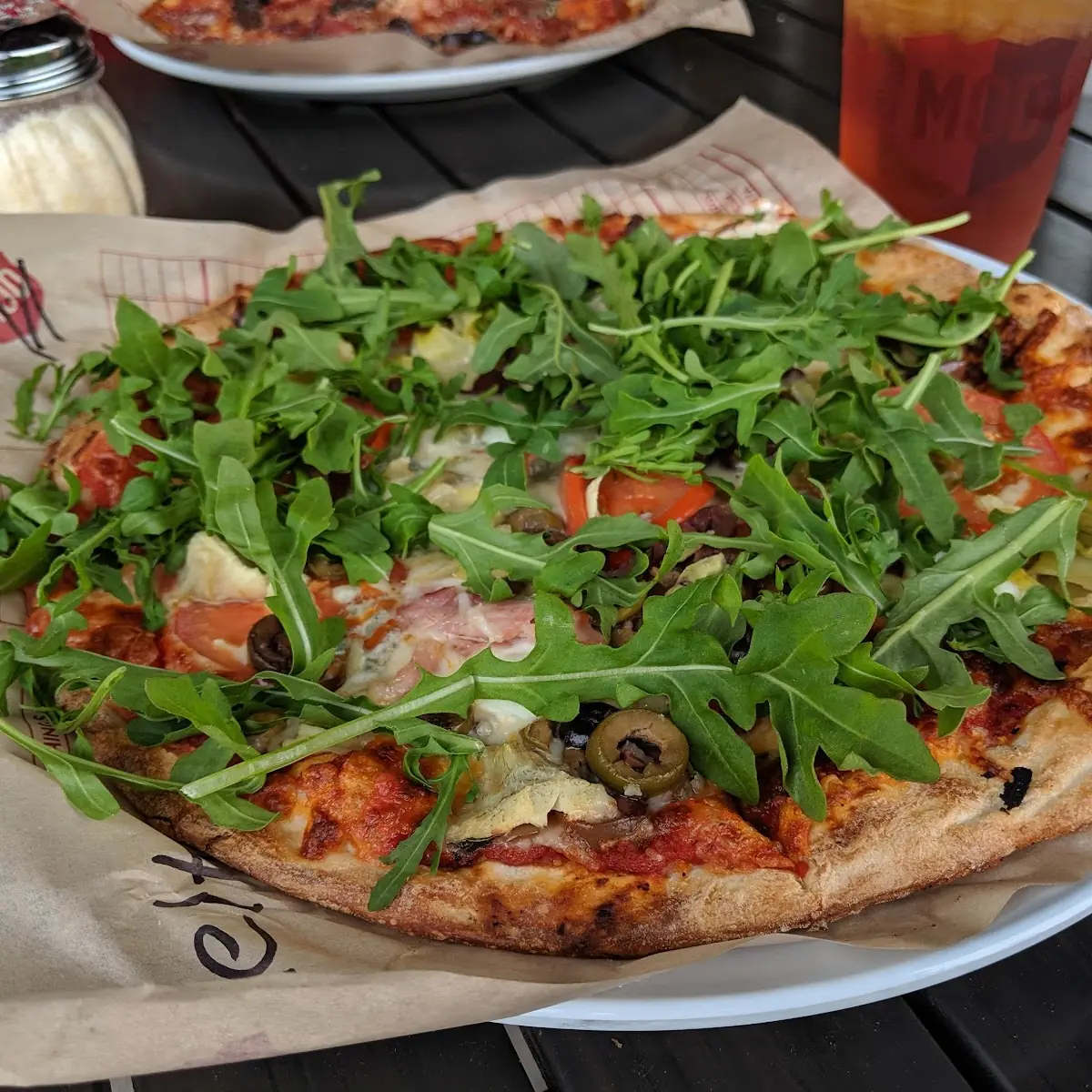 Custom Pizza Finished with Arugula